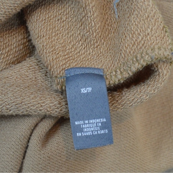 Aerie Oversized French Terry Crew Neck Sweatshirt, Toasted Almond Color Size XS - Picture 10 of 12